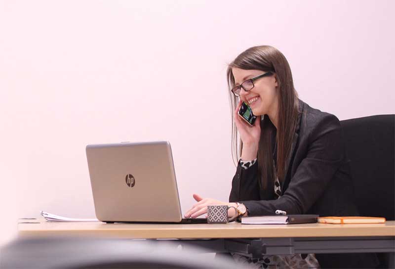 Business woman on phone