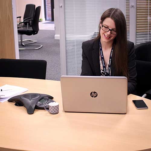 woman working on laptop